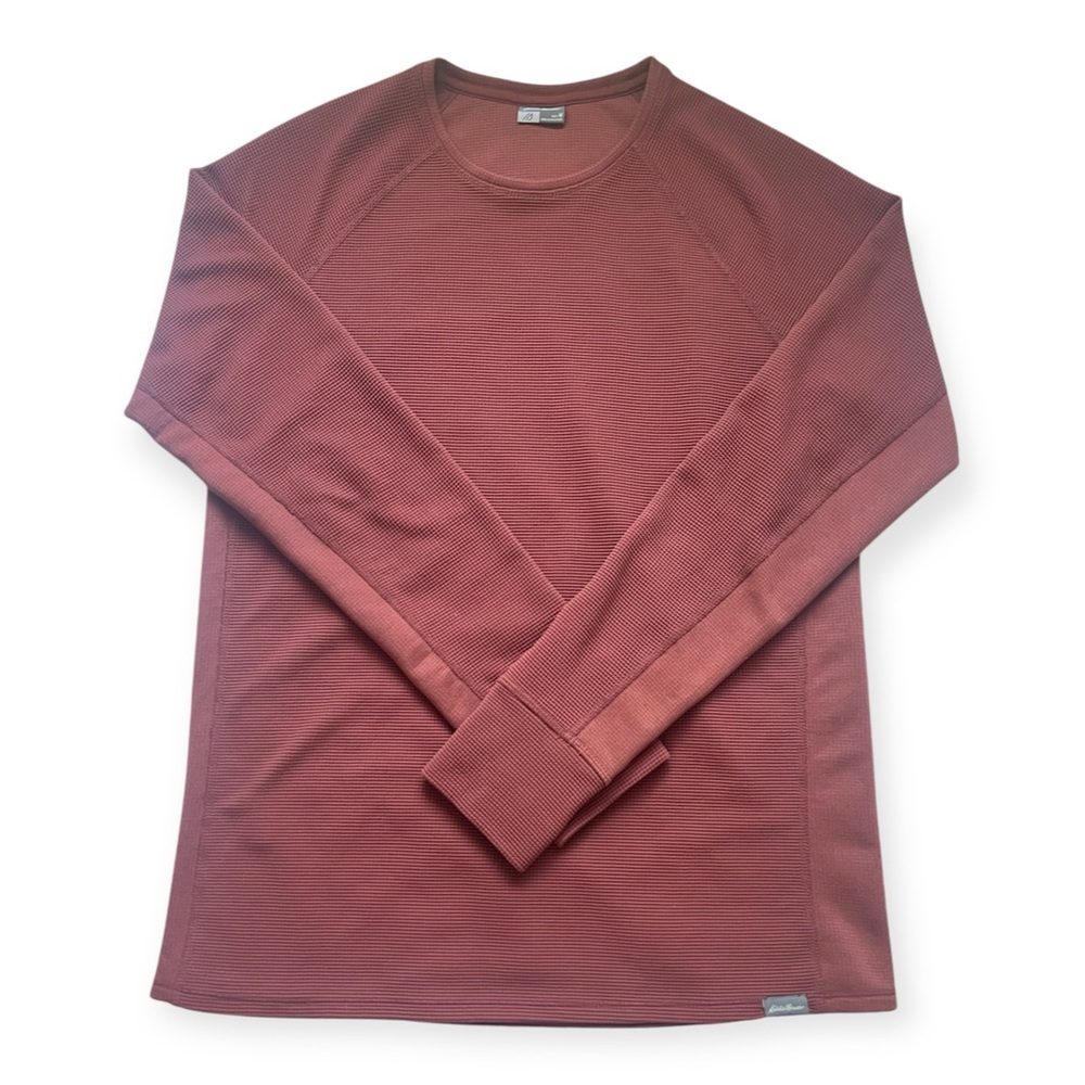 Eddie Bauer Maroon Waffle Knit Thermal Long Sleeve Crewneck Shirt Men’s M